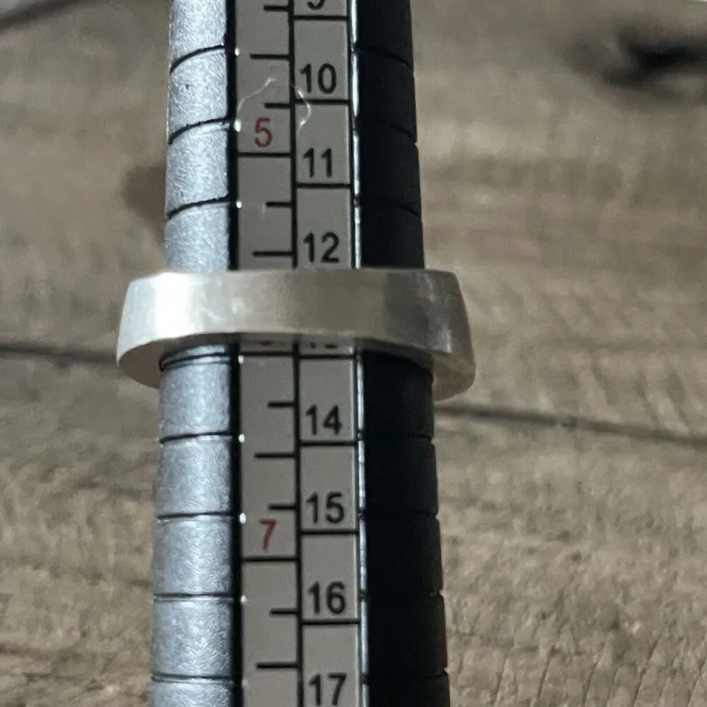 Sterling Silver 925 Marked ‘EWA’ Wide Band Ring 8.2g Size 6